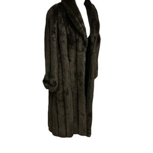 Vintage Faux Fur Long Coat by Monterey Fashions Women’s Size 16 Made in USA